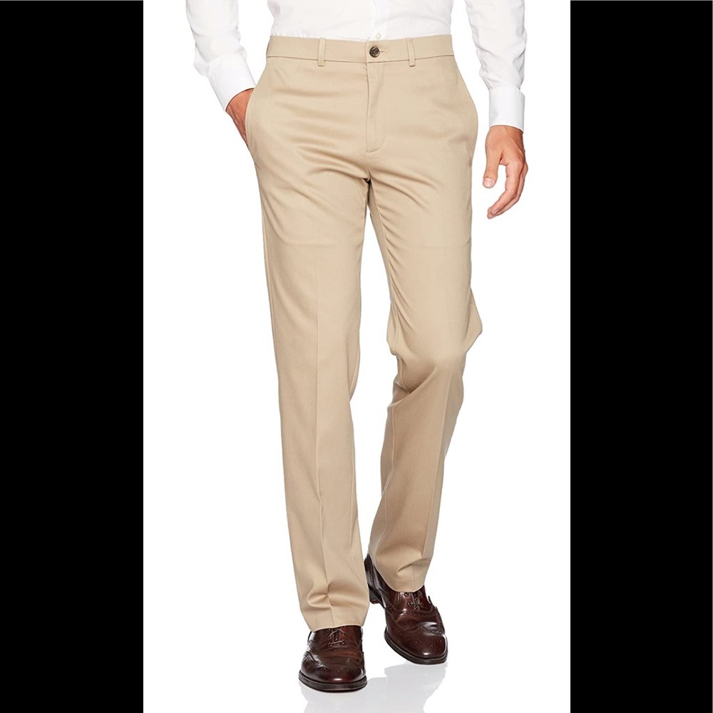 NWT Haggar khaki casual pant 36W 32L straight fit